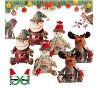 Christmas Gifts Bags Zipper Design, 3D Doll Decoration Gift Bag, Reusable Cute 3D Santa Snowman Elk Doll Bag, Christmass Candy Apple Bags, for Holiday Party Decorations (MIX2pcs)