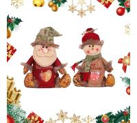 Christmas Gifts Bags Zipper Design, Christmas Gifts Doll Bags, Fabric Candy Bag, Reusable Cute 3D Santa Snowman Elk Doll Bag for Presents Candy Fruit and Festival (Santa Claus+Snowman)