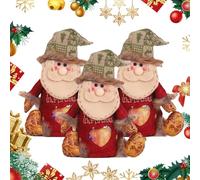 Christmas Gifts Bags Zipper Design, Christmas Gifts Doll Bags, Fabric Candy Bag, Reusable Cute 3D Santa Snowman Elk Doll Bag for Presents Candy Fruit and Festival (3* Santa Claus)