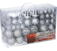 100 Boules sapin de Noel - Argent - Différentes tailles