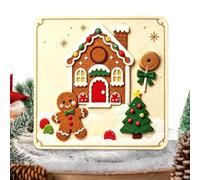 Christmas Gingerbread House Felt Sticker Craft Kit No Sewing DIY Activity