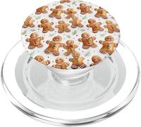 Christmas Gingerbread Man Pattern for Girls Cute Xmas Baking PopSockets PopGrip pour MagSafe