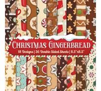 Christmas Gingerbread Scrapbook Paper Craft Pad: 18 X'mas Cookies Design, 36 Double-Side Sheets Printed on 8.5"x8.5" Size Paper. Perfect for Holiday ... DIY, Decoupage, Decoration, Album & More!
