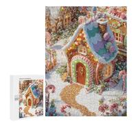 Christmas Gingerbread Village Scene Puzzle 1000 Pièces Educa Jouet en Bois Cadeau Unique Décoration Intérieure Jeu Éducatif Challenge Toy Adultes Et Enfants À Partir De 14 Ans 500 PCS