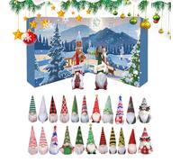 Christmas Gnome Calendar, Advent Countdown Decor, 8.27x8.27in Authentic Holiday Gnomes Dolls, 24-Day Countdown Feature, Soft Plush Design for Home, Rooms, Kids, Family, Display