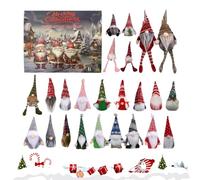 Christmas Gnome Countdown Calendar, 24-Day Festive Dwarf Decoration Set, Desktop Mantel Display Ornament, Holiday Centerpiece Figurine Collection, Ideal for Fireplace Decor and Kids Gift Use