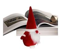Christmas Gnome Figurines - Faceless Plush Doll Decorations for Holiday Display | Cute Rudolph Ornament with Soft Fabric Body, Festive Christmas Decor for Living Room Table Tree, 30x22x10cm Red, White