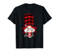 Christmas GNOME Grandpa with Buffalo Plaid Hat and Hot Cocoa T-Shirt