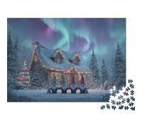Christmas Gnomes Cabin Puzzle 1000 Pièces Cadeau Unique Jeu Éducatif Challenge Toy À De Qualité Supérieure Peinture Art pour Adultes Enfants 52x38cm/1000pcs