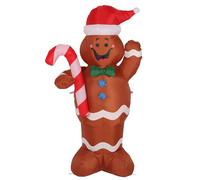 Christmas Gonflable Gingerbread Man Life Liferne Mute Blow Up Yard Decor pour le Jardin Extérieur Affichage de Noël (Plug UE 220V)