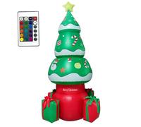 Christmas gonflables 5, 6 pieds arbre de Noël gonflable avec des lumières LED et télécommande 16 Couleurs Modifications PVC Blow Ups décorations de jardin pour décorations extérieures pas batterie