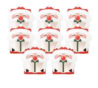 Christmas Goodie Bags - Santa Claus Treat Bags Set of 8, Holiday Cookie Candy Snack Containers for Party Favors, Biscuits, Chocolates, Cupcakes, Brownies, and Christmas Celebration