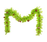 Christmas Greenery - 8.86 Ft Flexible Faux Pine Garland for Festive Decoration, Realistic Pine Look with Red and Gold Beads, PVC Rattan Material for Stairs, Railing, Table, Door, Indoor, Outdoor