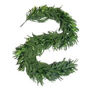 Christmas Greenery Garland - 3.9 Ft Artificial Olive Vine Pine Wreath for Festive Decoration | Real Touch Greeneries for Mantle Shelf Porch Patio Garden Yard Or Indoor Or Outdoor Holiday Decor