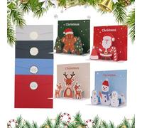 Christmas Greeting Cards, 3D Cards Holiday Decor Paper Art, Thick Paper Home Decor With Envelopes For Kids Adults Friends Coworkers Teachers Stocking Stuffers Party Favors Holiday Blessing Message