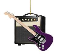 Christmas Guitar Decorations 2D Acrylic Tree Ornaments, Electric Guitar Music Ornament Decor for Music Lovers and Holiday Enthusiasts Electric Guitar Christmas Tree Ornaments, Acrylic Music Lover Deco