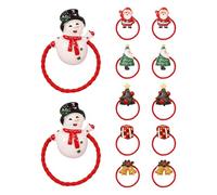 Christmas Hair Ties, 12 Élastiques à Cheveux Bonhommes de Neige, Accessoires pour Cheveux Tresses Filles Femmes Amies Famille Cadeaux Fêtes