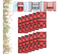 Christmas Handmade Cards Booklet, Handmade Waterfall Christmas Card Booklet, DIY Personalized Wow Card Holder, For Family Friends (Red,12pcs)
