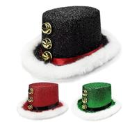 Christmas Hats - Christmas Costume Accessories, Santa Hats for Adults, 3-Bell Jingle Design, Soft Comfortable Headwear for Gathering, Cosplay, Celebration, 12.6x10.63x4.72 Inches