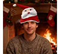 Christmas Hats For Women - Interactive Plush Character Hat | Light And Sound Party Headwear, Funny Penguin Santa Costume For Stage Performance Masquerade And Winter Celebration