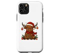 Christmas Highland Cow Tangled Lights Funny Holiday Coque pour iPhone 11 Pro