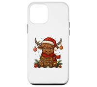 Christmas Highland Cow Tangled Lights Funny Holiday Coque pour iPhone 12 Mini