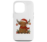 Christmas Highland Cow Tangled Lights Funny Holiday Coque pour iPhone 13 Pro