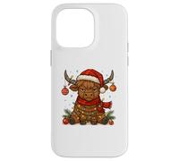 Christmas Highland Cow Tangled Lights Funny Holiday Coque pour iPhone 14 Pro Max