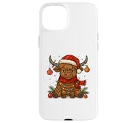Christmas Highland Cow Tangled Lights Funny Holiday Coque pour iPhone 15 Plus