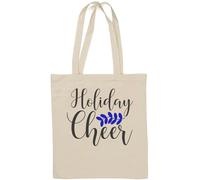 Christmas Holiday Cheer Sac fourre-tout en coton naturel Blanc