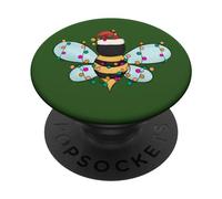 Christmas Honey Bee String Lights for Beekeeper & Bee Lover PopSockets PopGrip Adhésif
