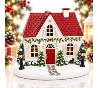 Christmas House Aroma Diffuser, Lighted Christmas Village Decor with Mist (#B)