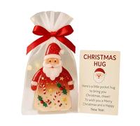 Christmas Hug | 2D Acrylic Pocket Santa Claus Decor Comforting Keepsake | Little Encouragement Cards | for Kids Teens Adults Home Travel Students Colleagues Employees Team Incentives Business