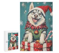 Christmas Husky with Presents-1 Puzzle 1000 Pièces Educa Jouet en Bois Cadeau Unique Décoration Intérieure Jeu Éducatif Challenge Toy Adultes Et Enfants À Partir De 14 Ans 1000 PCS