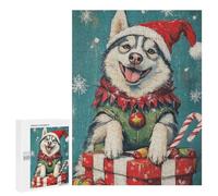 Christmas Husky with Presents-1 Puzzle 500 Pièces Educa Jouet en Bois Cadeau Unique Décoration Intérieure Jeu Éducatif Challenge Toy Adultes Et Enfants À Partir De 14 Ans 500 PCS