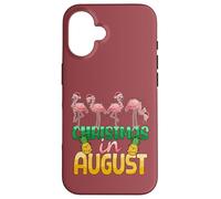 Christmas in August Flamingo Summer Ananas Tropical Coque pour iPhone 16