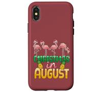 Christmas in August Flamingo Summer Ananas Tropical Coque pour iPhone X/XS