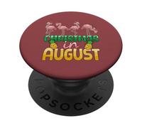 Christmas in August Flamingo Summer Ananas Tropical PopSockets PopGrip Adhésif