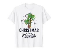 Christmas In Florida Deck The Palmiers Family Holiday T-Shirt