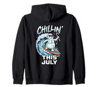 Christmas in July Chillin This July Surf Snowman Sweat à Capuche