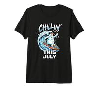 Christmas in July Chillin This July Surf Snowman T-Shirt Haut de Gamme