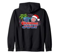 Christmas in July Summer Beach Hawaii Santa USA Flag Sweat à Capuche