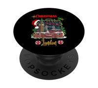 Christmas in London Big Ben Lumières de Vacances pour Cabine téléphonique Rouge PopSockets PopGrip Adhésif