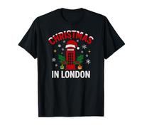 Christmas in London, Cabine téléphonique Festive avec Flocons de Neige T-Shirt