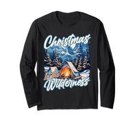 Christmas in The Wilderness Camper Camping Lover Manche Longue