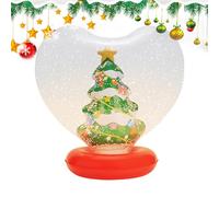 Christmas Inflatable Decoration - Remote Controlled Lighted Heart Balloon for Holiday Setup | Festive Outdoor Ornament with Figurine Inside for Public Spaces Pathways Lawn Pool Porch Patio and Beach E