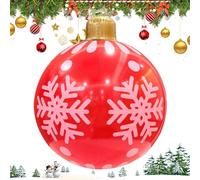 Christmas Inflatable Outdoor Decoration - 24 inch Large PVC Blow Up Ornament | Waterproof Ball for Home Christmas Decor, Garden, Patio, Backyard, Tree, Roof, Pathway & Park Holiday Decor