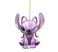 Christmas Inspirations by Disney - Figurine de Noël métallique - 9 x 9 cm - Boule de Noël en PVC - Licence officielle - Figurine décorative pour sapin de Noël et idée cadeau - Petite amie de Stitch