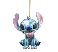 Christmas Inspirations by Disney - Stitch Ornament métallique - 9 x 9 cm - Boule de Noël en PVC - Licence officielle - Bleu - Figurine décorative pour sapin de Noël et idée cadeau