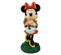 Christmas Inspirations Disney Figurine de jardin décorative 3D Minnie Mouse avec fleurs H : 20,4 cm en plastique - Figurine cadeau de Saint-Valentin Minnie Mouse Style moderne pour les fans Décoration
